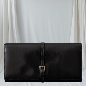 Prada Milano Leather Continental Wallet Black Made in Italy Authentic